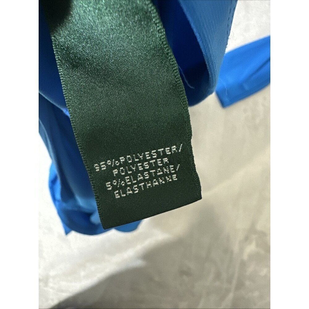 Lauren Ralph Lauren Womens Size 8 Blue Ruched Wrap Dress - Picture 5 of 8